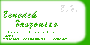 benedek haszonits business card